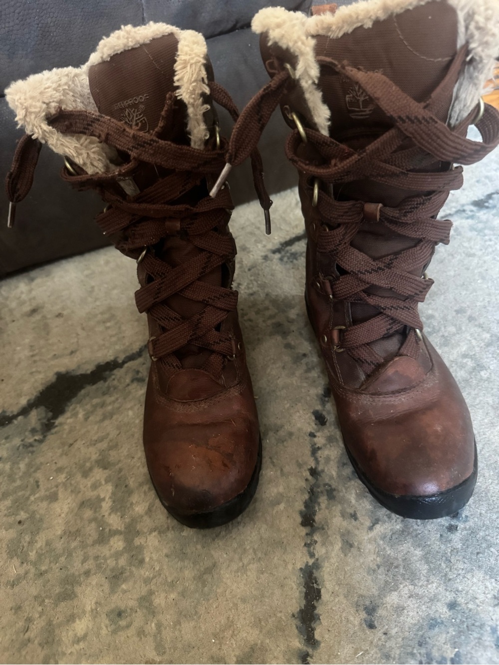 Waterproof Brown Fur-Lined Women’s Winter Boots size 6.5